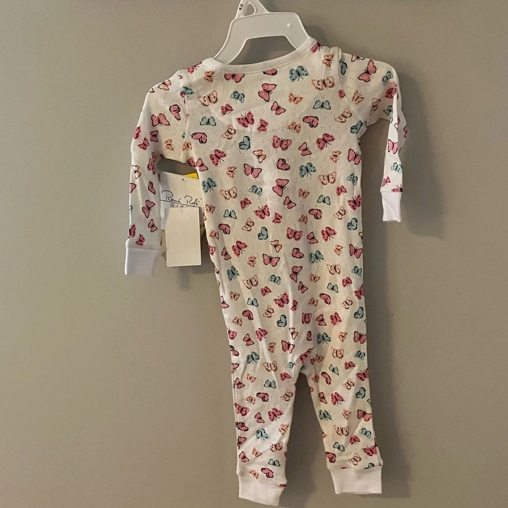 Butterfly baby zipper pajamas